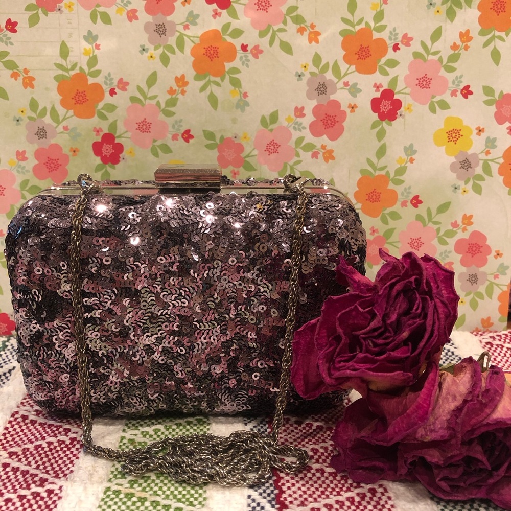 Purple sequined purse